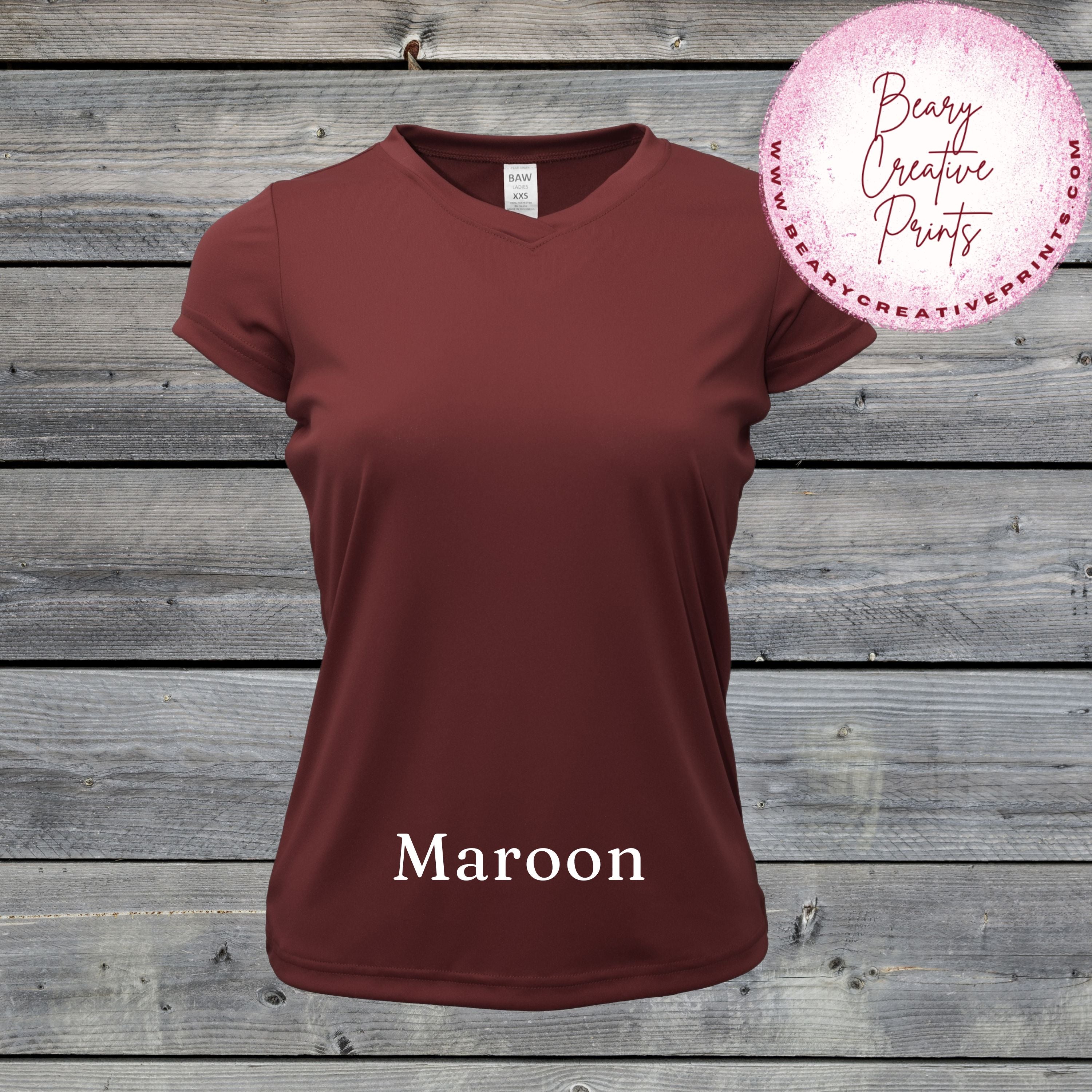 Maroon - BAW Dri-Fit Women's â Beary Creative Prints