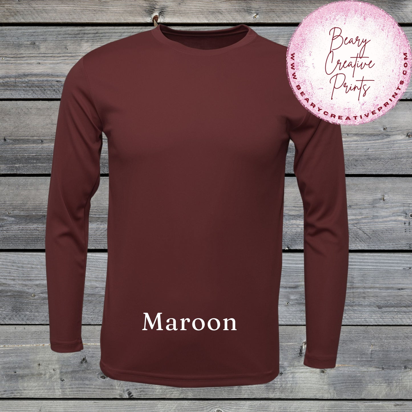 Maroon - BAW Dri-Fit Men's Long Sleeve