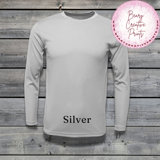 Silver - BAW Dri-Fit Men's Long Sleeve