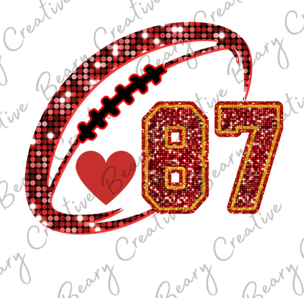 87 Football Faux Glitter